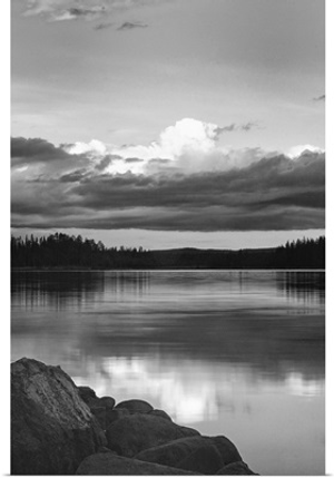 Black and White Lake Reflection