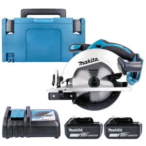 Makita DSS611Z 18V LXT 165mm Cordless Wood Cutting Circular Saw With 2 x 6.0Ah Batteries, Charger & Case