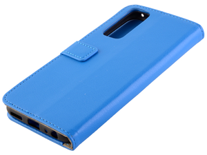 Synthetic Leather Wallet Case with Stand for vivo Y52 5G - Blue