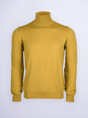 Gold Merino Polo Neck Jumper
