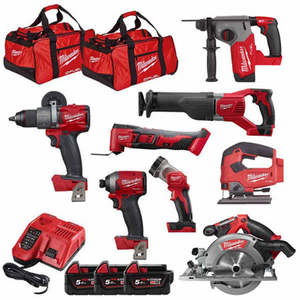 Milwaukee M18 KIT3 18V Cordless 8 Piece Kit with 3x 5.0Ah Batteries