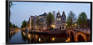 Bridge over Keizersgracht at dusk, Amsterdam, Netherlands