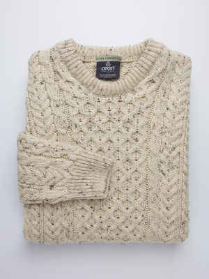 Oatmeal Traditional Irish Aran Jumper