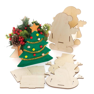 Kerstmis Houten Bloempot Sets