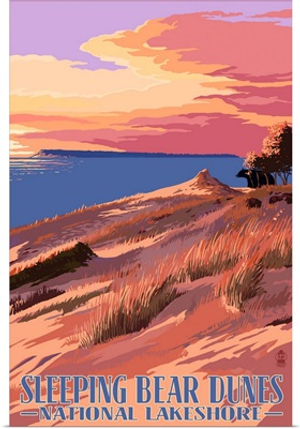 Sleeping Bear Dunes National Lakeshore, Dunes Sunset and Bear