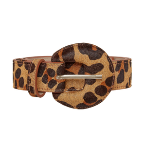 Half Moon Buckle Belt - Caramel Leopard (L)