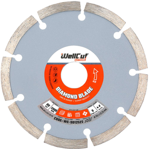 WellCut Diamond Cutting Blade for Angle Grinder 125mm x 22.23mm Segmented Disc for Concrete, Tiles, Stones, Bricks, Marble, Ceramic | WC-SD12522