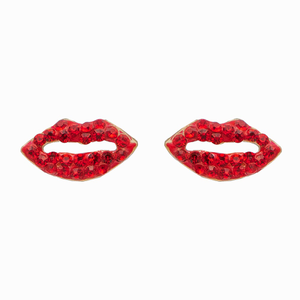 Crystal Lip Stud Earrings
