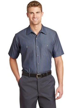 Red Kap CS20 Short Sleeve Striped Industrial Work Shirt