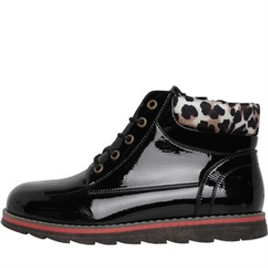 Lotus Womens Naomi Ankle Boots Black Patent