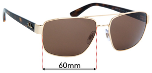 Sunglass Fix Replacement Lenses for Ray-Ban RB3663 - 60mm Wide