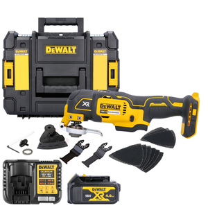 DeWalt DCS355 18V Brushless Oscillating-Multi Tool With Accessories + 1 x 4.0Ah Battery, Charger & TStak Case