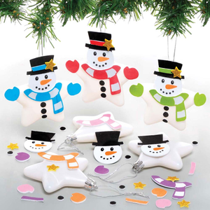 Schneemann Weihnachtskugeln in Sternform