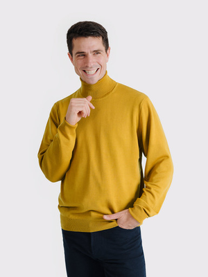 Peter Christian - Gold Merino Polo Neck Jumper