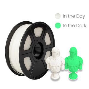 1 x Glow-In-Dark PLA 3D Filament 1.75mm Noctilucent White to Green - 1KG