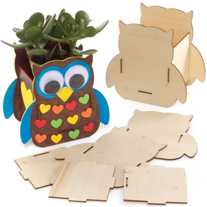 Eulen Blumentopf-Bastelsets aus Holz
