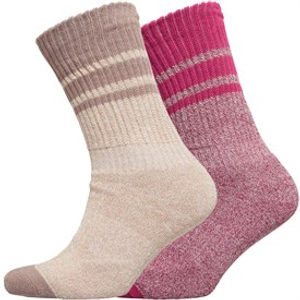 Trespass Womens Hadley Anti Blister Two Pack Boot Socks Grape Wine/Oatmeal