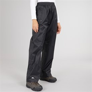 Trespass Womens Qikpac Waterproof Over Trousers Black