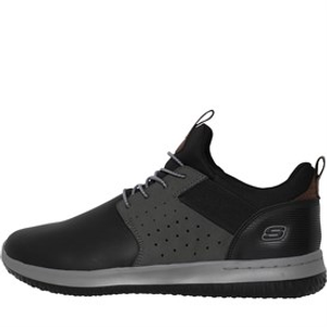 SKECHERS Mens Delson Axton Shoes Black/Grey