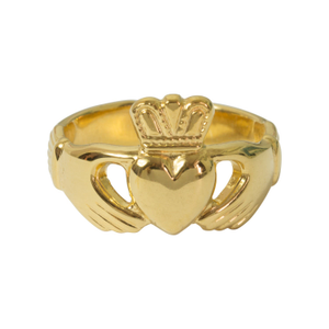 Claddagh Adjustable Ring Yellow Gold Plated