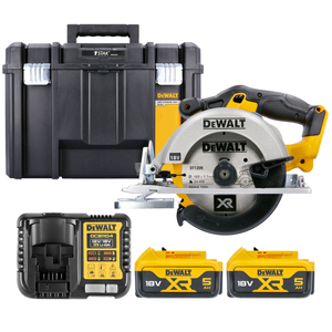 DeWalt DCS391 18V XR li-ion 165mm Circular Saw With 2 x 5.0Ah Batteries, Charger & Case