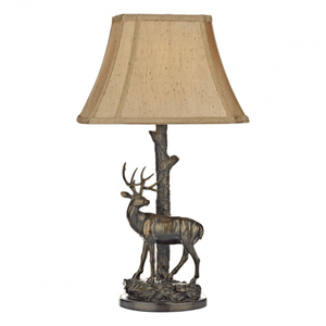 Dar GUL5545/X Gulliver Stag Table Lamp Aged Brass With Shade