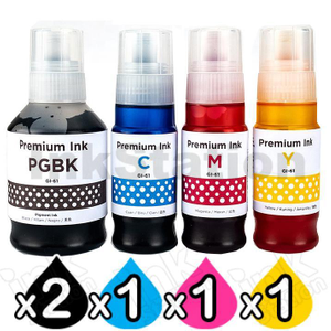 5-Pack Compatible Canon GI61 Ink Bottle [2BK,1C,1M,1Y]