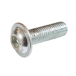 M10 x 20 Flange Button Socket Screw, High Tensile Grade 10.9 Bright Zinc Plated, DIN 267