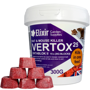 Vertox25 Oktablok II Rat & Mouse Killer | Ready-to-Use Bait | One Feed Kill - 5