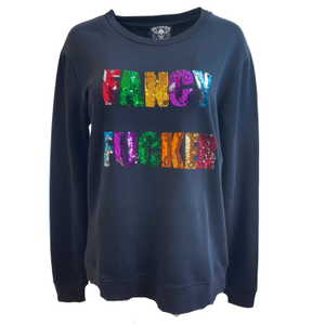Men's Rainbow Fancy Fucker Sequin Sweatshirt (XL)