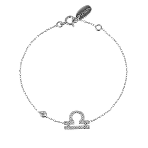 Zodiac Horoscope Star Sign Bracelet Libra Silver