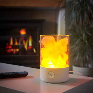Auraglow USB LED Himalayan Salt Lamp – Warm White and Colour Changing