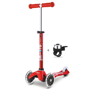 Micro Mini Deluxe LED Scooter + FREE Bell - Red