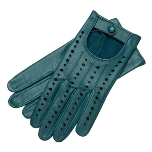 Rimini - Women's Leather Driving Gloves In Petrol (7")