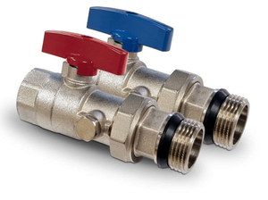 Fastwarm 1 x 1 inches Isolation/Ball Valve Pair (Red/Blue Valves)
