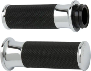 Arlen Ness Smooth Fusion Grips In Chrome Finish For 1974-2022 Harley Davidson Single And Dual Throttle Cable Models (07-320)