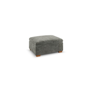 Colorado Storage Footstool in Plush Charcoal Fabric