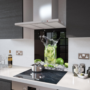 60cm x 65cm Digital Print Splashback Mojito - Fixing Holes
