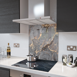 Glass Splashback in Liquid Grey - 60cm Wide x 75cm High