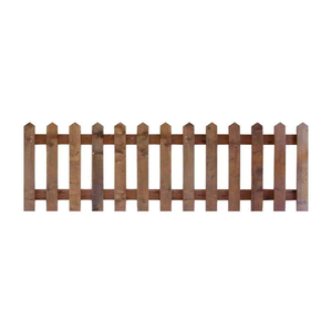 6FT x 2FT Point Top Picket Fence Panel - Pressure Treated Brown