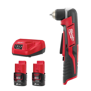 Milwaukee C12 RAD-202B 12V Cordless Compact Right Angle Drill with 2 x 2.0Ah Batteries