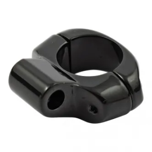 Doss Custom Mirror Clamp in Black Die Cast Finish For Mounting Stock Harley Davidson Mirrors To 1 Inch Handlebars 1965-2017 Harley Davidson Models (18-012BK)