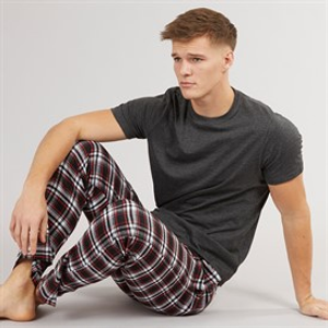 Brave Soul Mens Lager Nightwear Set Charcoal Marl/Charcoal Grey