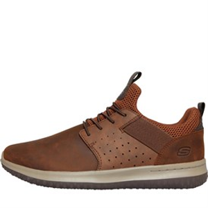 SKECHERS Mens Delson Axton Shoes Dark Brown