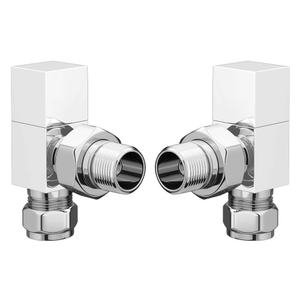 Arezzo Square Angled Radiator Valves - Chrome