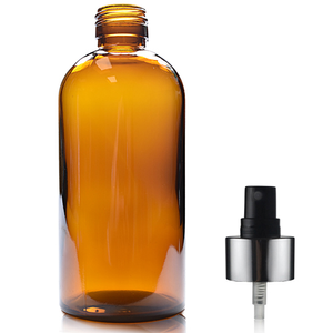 300ml Amber Glass Boston Bottle & Premium Atomiser Spray