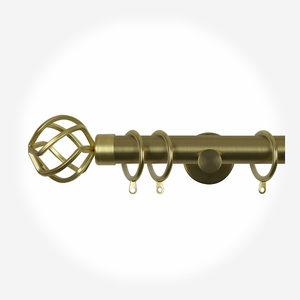28mm Allure Signature Brushed Gold Cage Curtain Pole