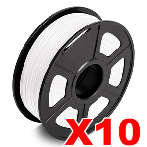 10 x PLA+ 3D Filament 1.75mm White - 1KG