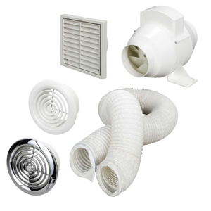 Monsoon 4" In-Duct Mixed Flow Shower Fan Kit with Timer