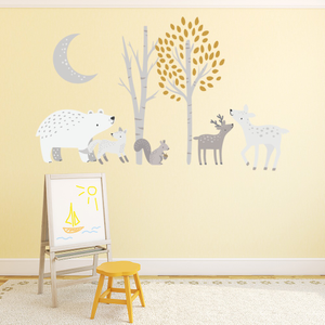 Winter Woodland Animals Nursery Wall Sticker